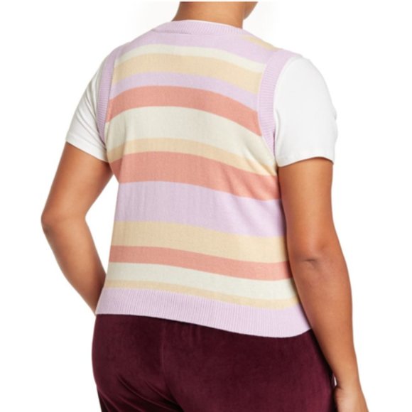 Abound Stripped Knit Sweater Vest 1X - NEW - Picture 3 of 8